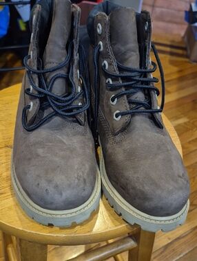 NEW-'Kid Brown Suede Lace-Up Work Boots
